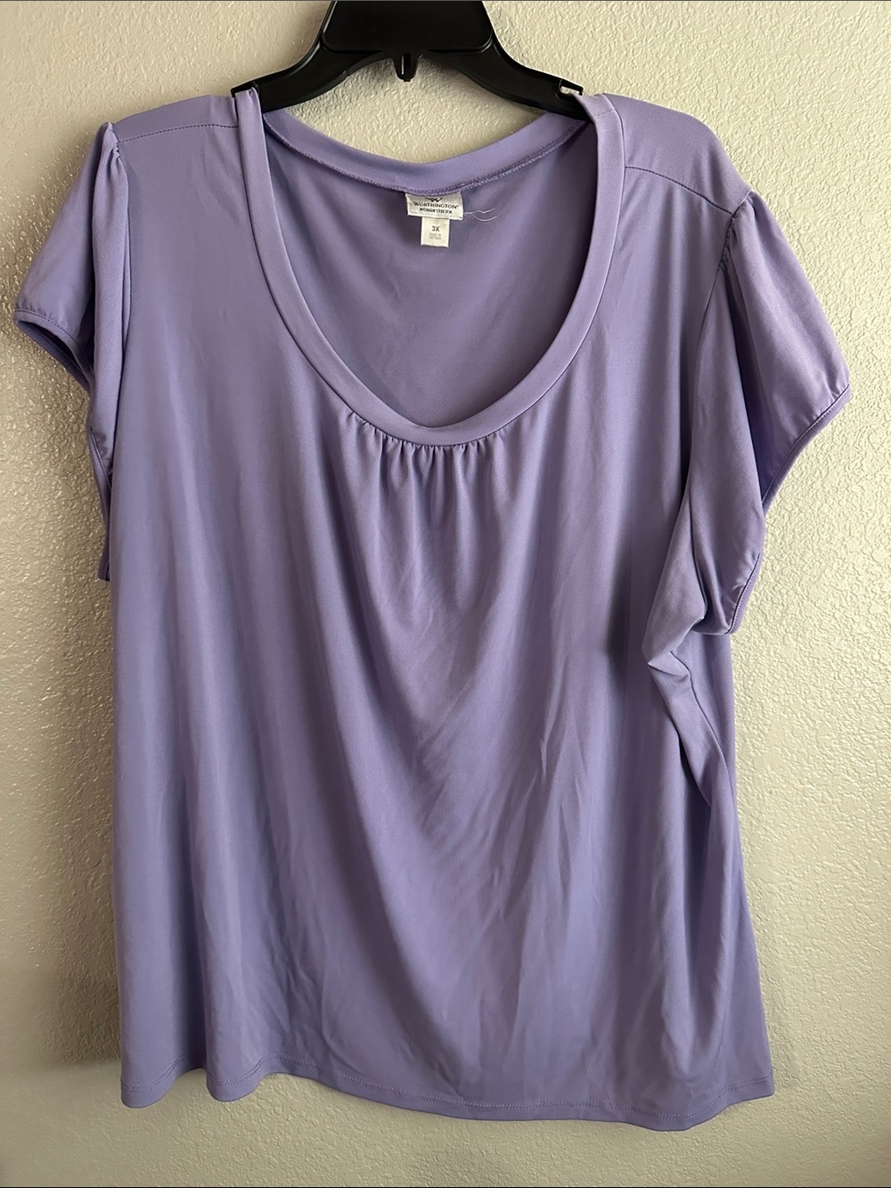 Worthington Lavender Scoop Neck Short Sleeve Top